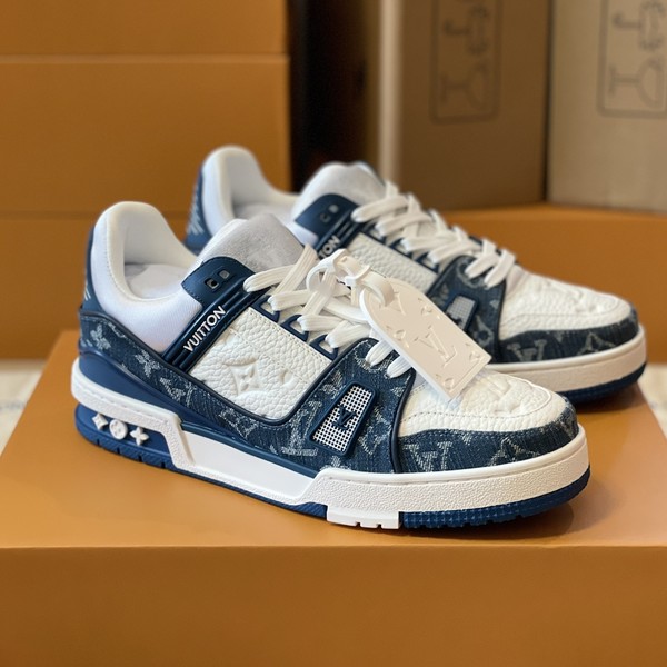 루이비통 LV 트레이너 스니커즈 모노그램 데님 블루