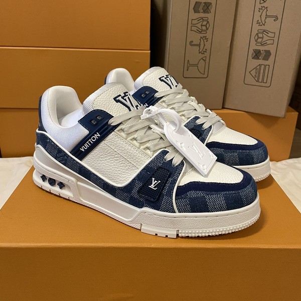 루이비통 트레이너 스니커즈 다미에 블루