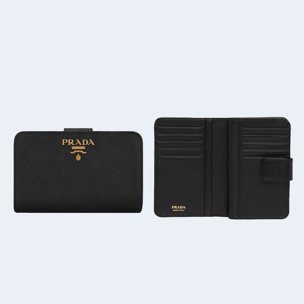 프라다 사피아노 메탈로고 어라운드 지갑