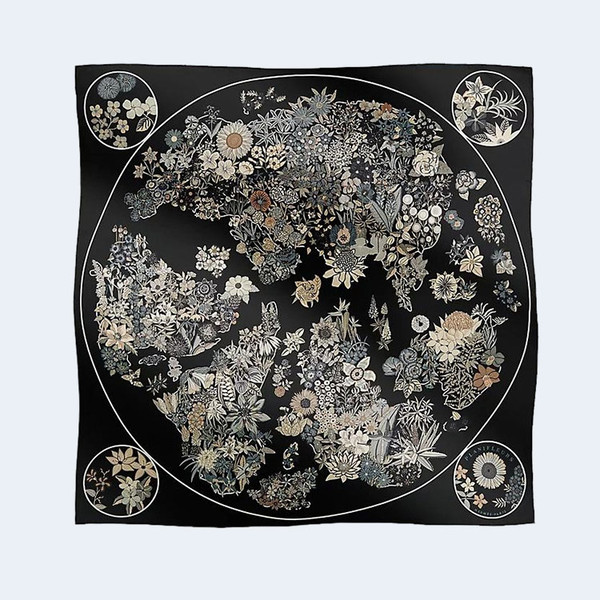 에르메스 플랑플뢰르 90 블랙 스카프