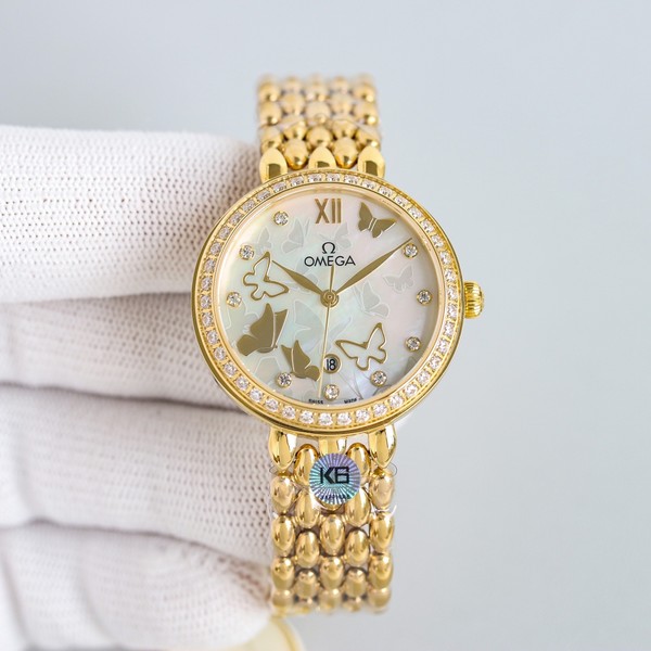 신상 오메가 플라잉 클래식 여성용 골드 버터 플라이