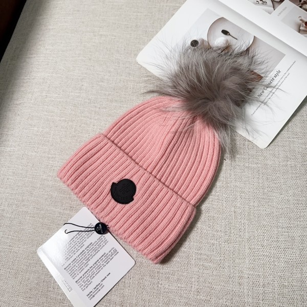 몽클레르 폼폼 울 비니 핑크