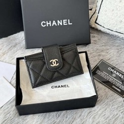 샤넬 클래식 아코디언 카드지갑 은장 AP0342