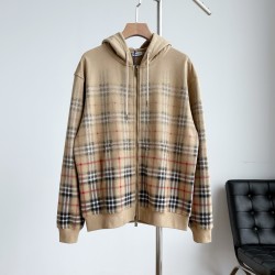 버버리 그라데이션 체크 코튼 지퍼 후디