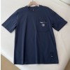 펜디 네이비 블루 코튼 티셔츠