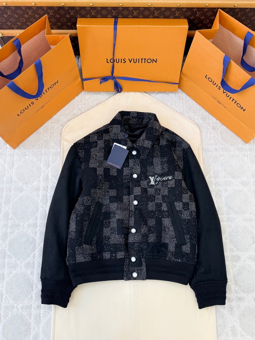 루이비통 믹스 레더 바시티 블루종