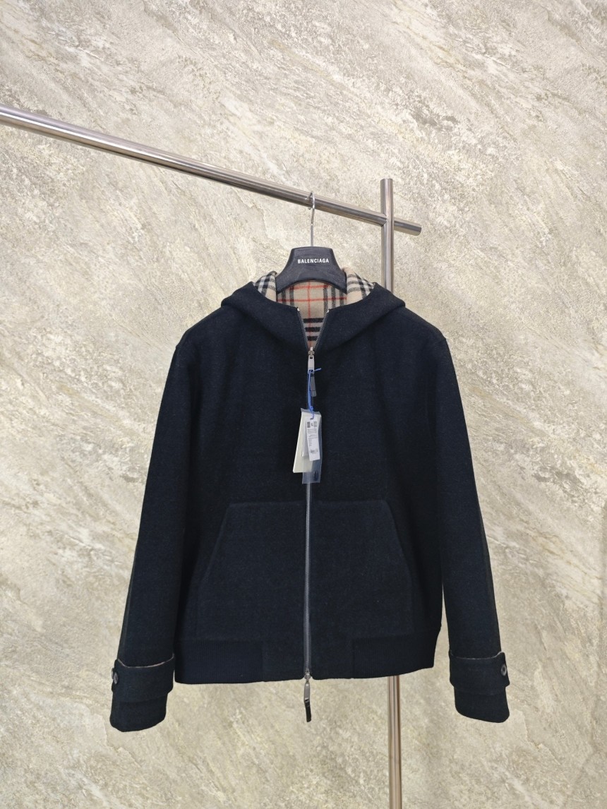 버버리 리버시블 울 후드 자켓