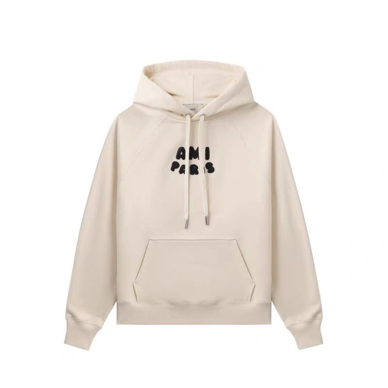 아미 파리 패치 코튼 후드티