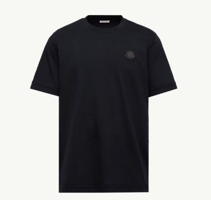 M 가죽 로고 패치 티셔츠