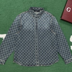 구찌 GG 코튼 데님 자카드 셔츠