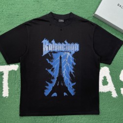 발렌시아가 파리 선더스톰 오버사이즈 티셔츠 블랙