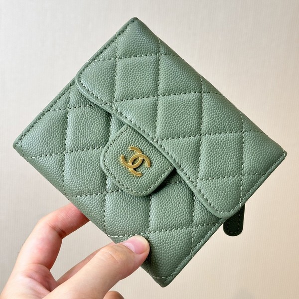 샤넬 클래식 스몰 지갑 캐비어 골드 메탈