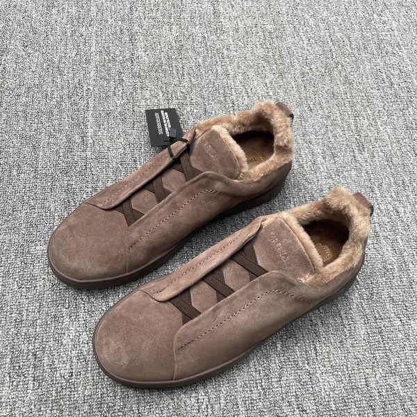 제냐 스웨이드 트리플 스티치 스웨이드 스니커즈