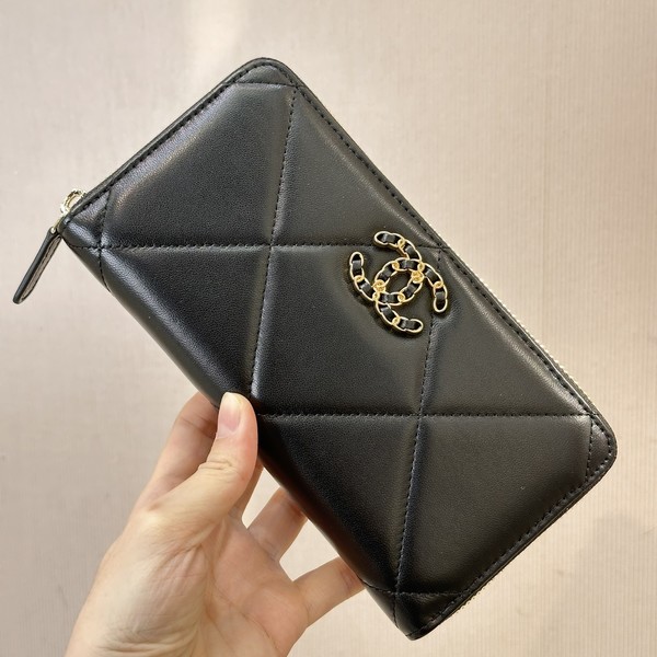 샤넬 19 롱 플랩 램스킨 지퍼 장지갑 (정품 퀄)