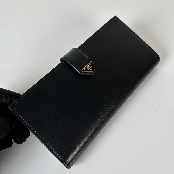 프라다 사피아노 크로스해치 트라이앵글 로고 장지갑