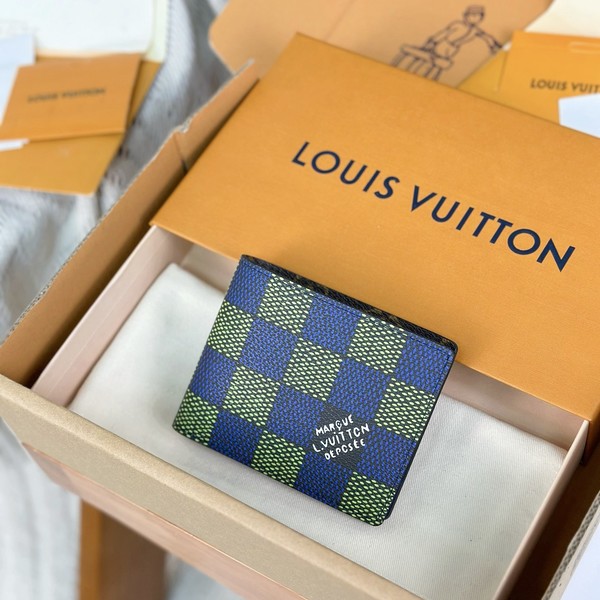 루이비통 월릿 블루그린 반지갑 N00142