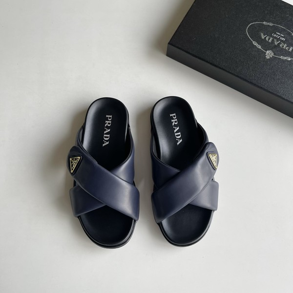프라다 삼각로고 크로스 슬라이드 샌들