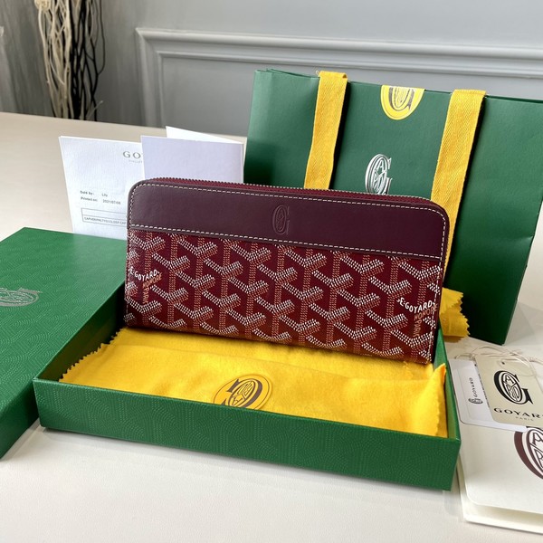 고야드 마티뇽 지퍼 장지갑 (버건디)