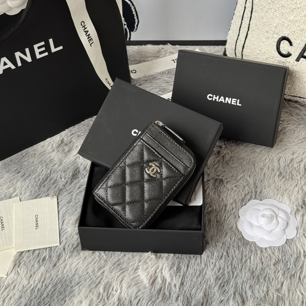 샤넬 클래식 지퍼 카드 지갑 캐비어 AP1650 은장