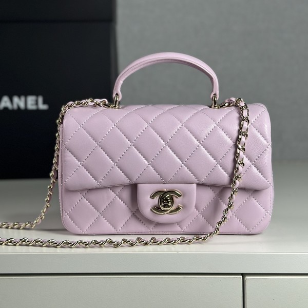 샤넬 핸들 미니 CF 플랩백 램스킨 AS2431