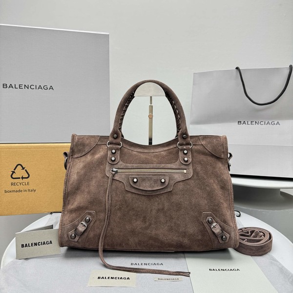 발렌시아가 시티백 스웨이드 38cm