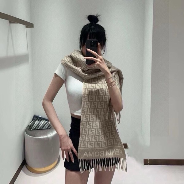 펜디 울 100% FF 머플러