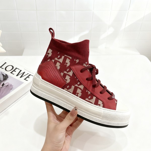 디올 워크앤 하이탑 로고 스니커즈