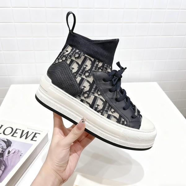 디올 워크앤 하이탑 로고 스니커즈