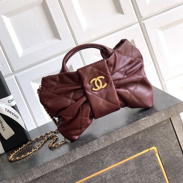 샤넬 25FW 25K 리본백 램스킨 골드 AS5849