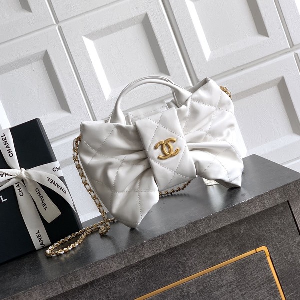 샤넬 25FW 25K 리본백 램스킨 골드 AS5849