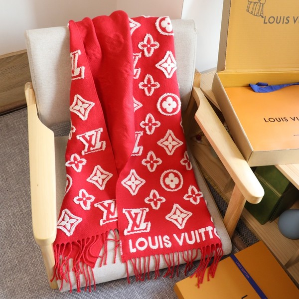 루이비통 모노그램 울 100% 머플러