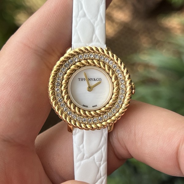 티파니 로프 워치 골드 화이트