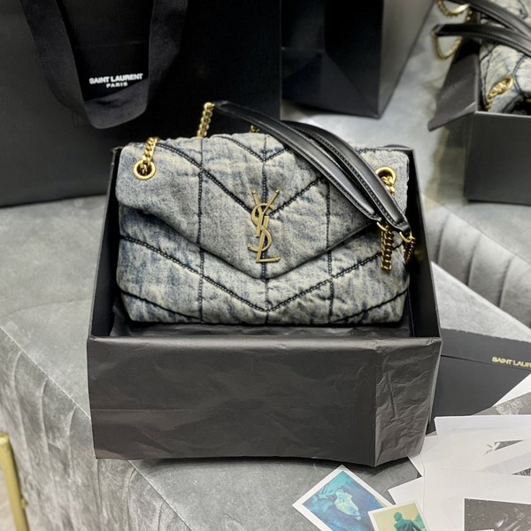 생로랑 루루 푸퍼 데님 숄더 577476