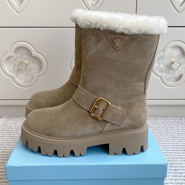 프라다 스웨이드 부티 부츠