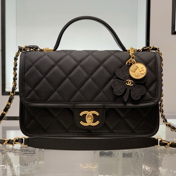 샤넬 25B 탑핸들 플랩 클로버 CC 백참 AS3653