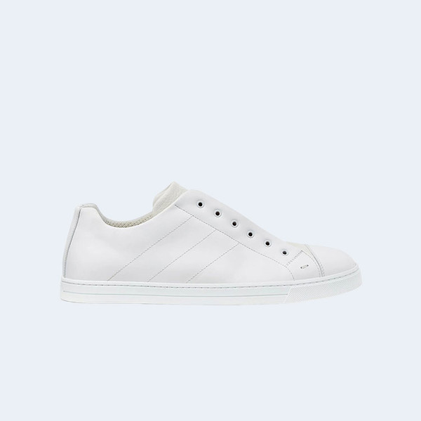 펜디 로고 크로스 밴드 화이트 슬립온 스니커즈