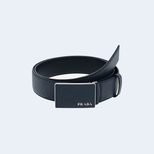 프라다 사피아노 레더 벨트 발틱 블루