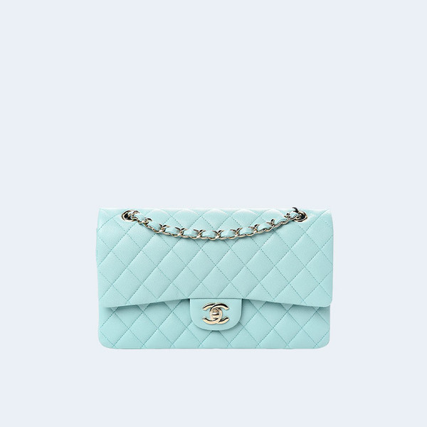 샤넬 클래식 미디움 캐비어 라이트 블루