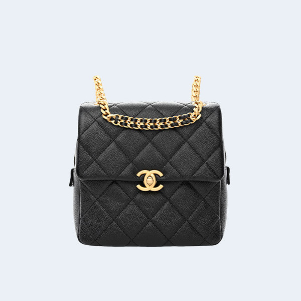 샤넬 멜로디 백팩 카프스킨 골드메탈