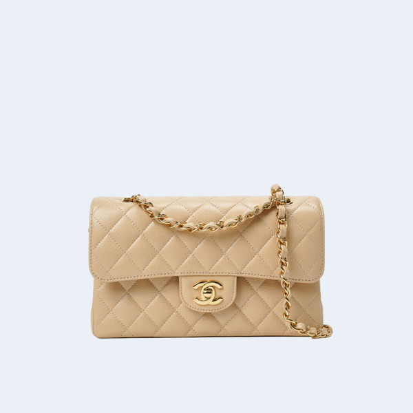 샤넬 클래식 스몰 캐비어 베이지 골드