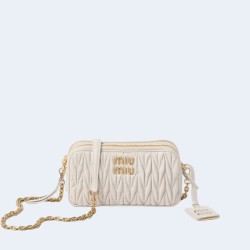 미우미우 마테라쎄 나파 가죽 미니백 화이트