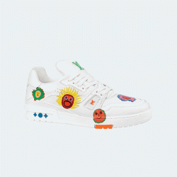 루이비통 x 야요이 쿠사마 LV 트레이너 스니커즈 화이트