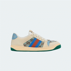 구찌 스크리너 크리스탈 디테일 스니커즈 블루