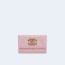 샤넬 19 플랩 카드 홀더 핑크