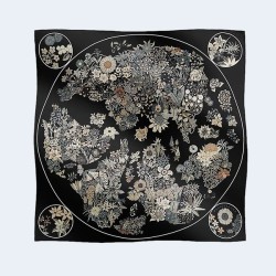 에르메스 플랑플뢰르 90 블랙 스카프