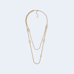 디올 네이비 골드 피니쉬 메탈 목걸이