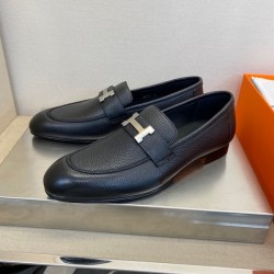 에르메스 남성 파리로퍼 그레인 토고 블랙 은장