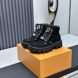 루이비통  체커 더비 하이 스웨이드 블랙