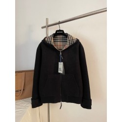 버버리 리버시블 체크 드로스트링 후드 자켓