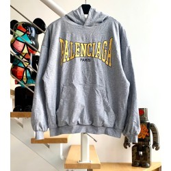 발렌시아가 로고 코튼 후드